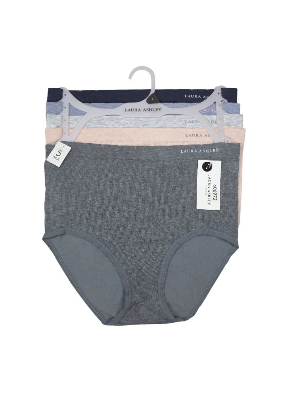 Laura Ashley Large 5-Pack High-Waist Full-Coverage Briefs Panties Soft Stretchy